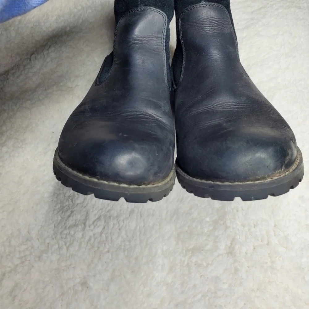 Timberland Bethel Black Suede Leather Biker Moto Fall Heeled Ankle Boots